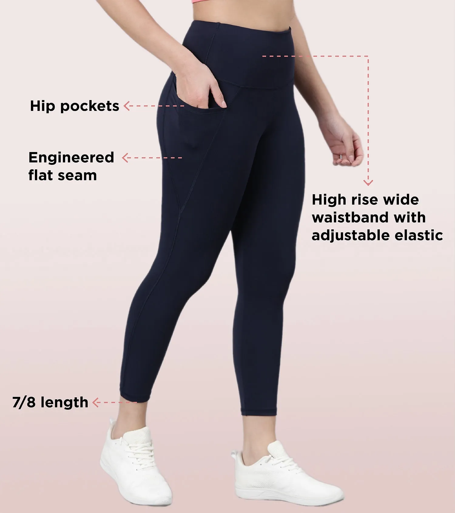 Enamor Basic Workout Legging | Dry Fit High Waist Workout Legging For Women | A605