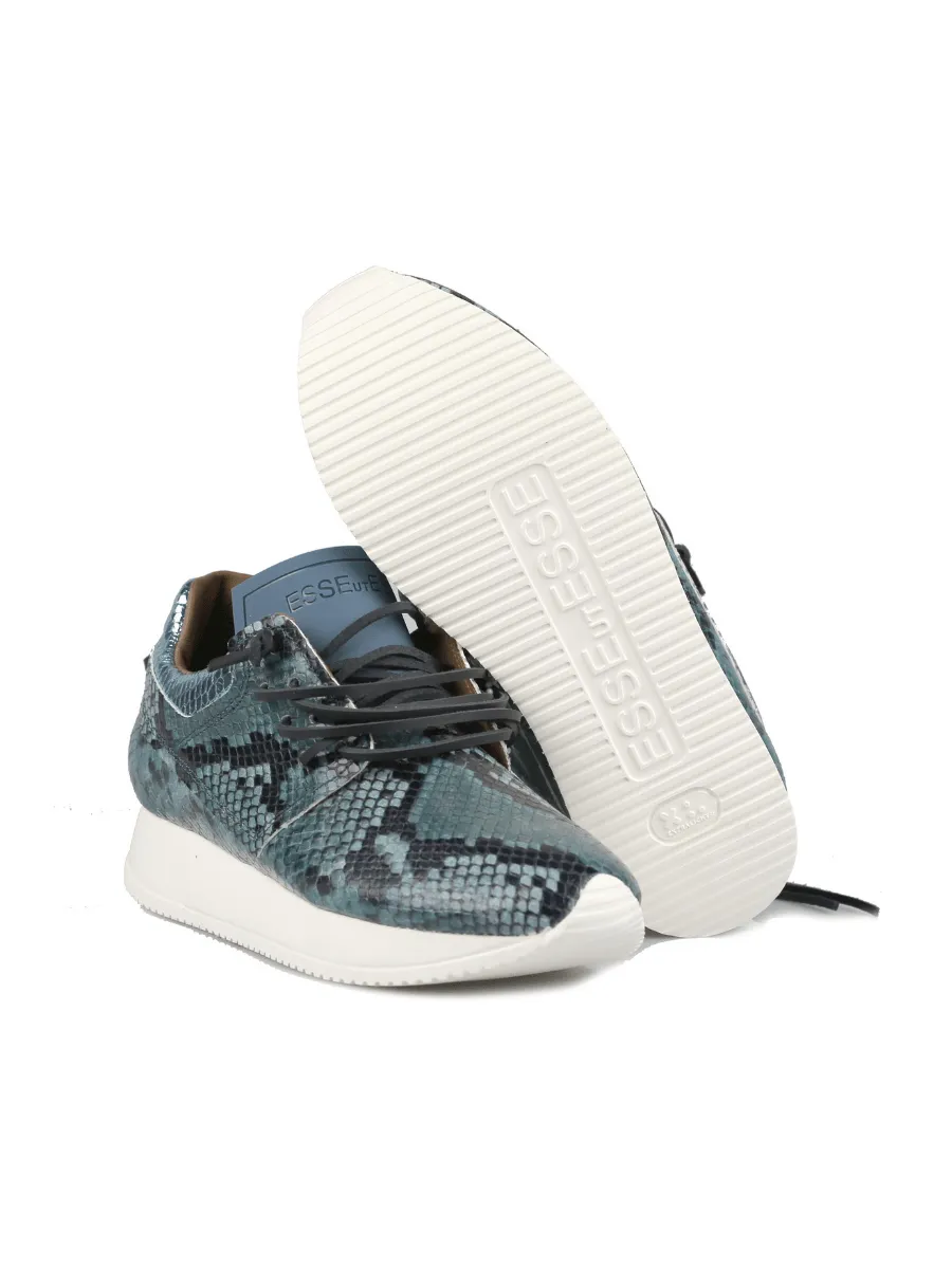 Esseutesse Python Sneaker - Cyan