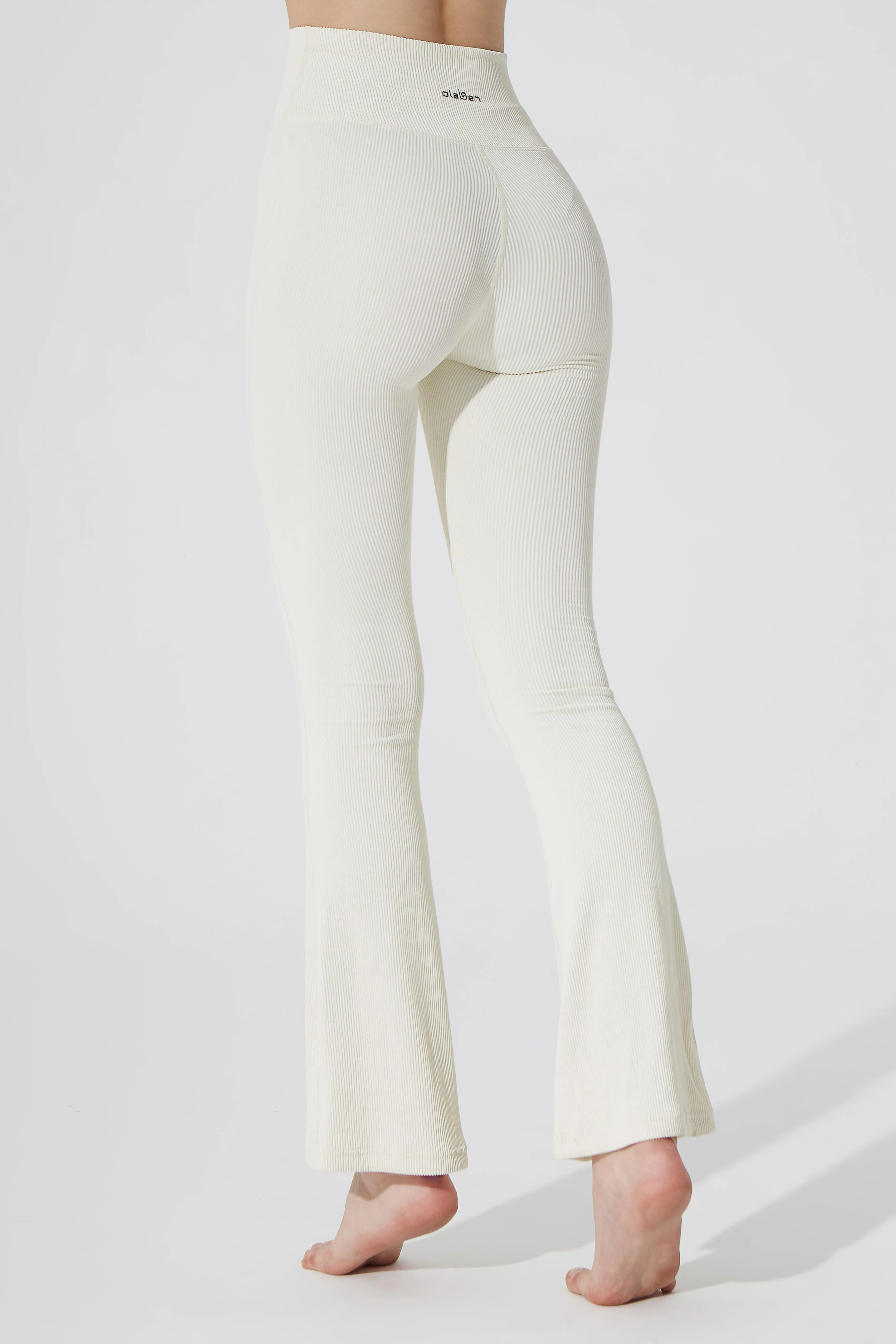 Evana Flare Ribbed Legging - Cream