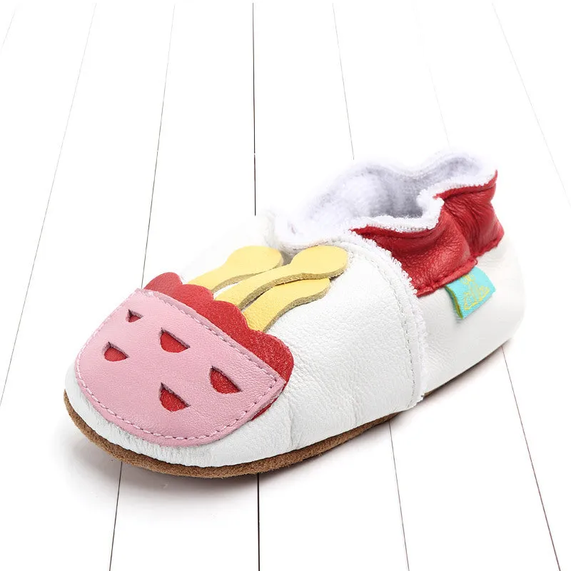 First layer sheepskin soft sole baby shoes