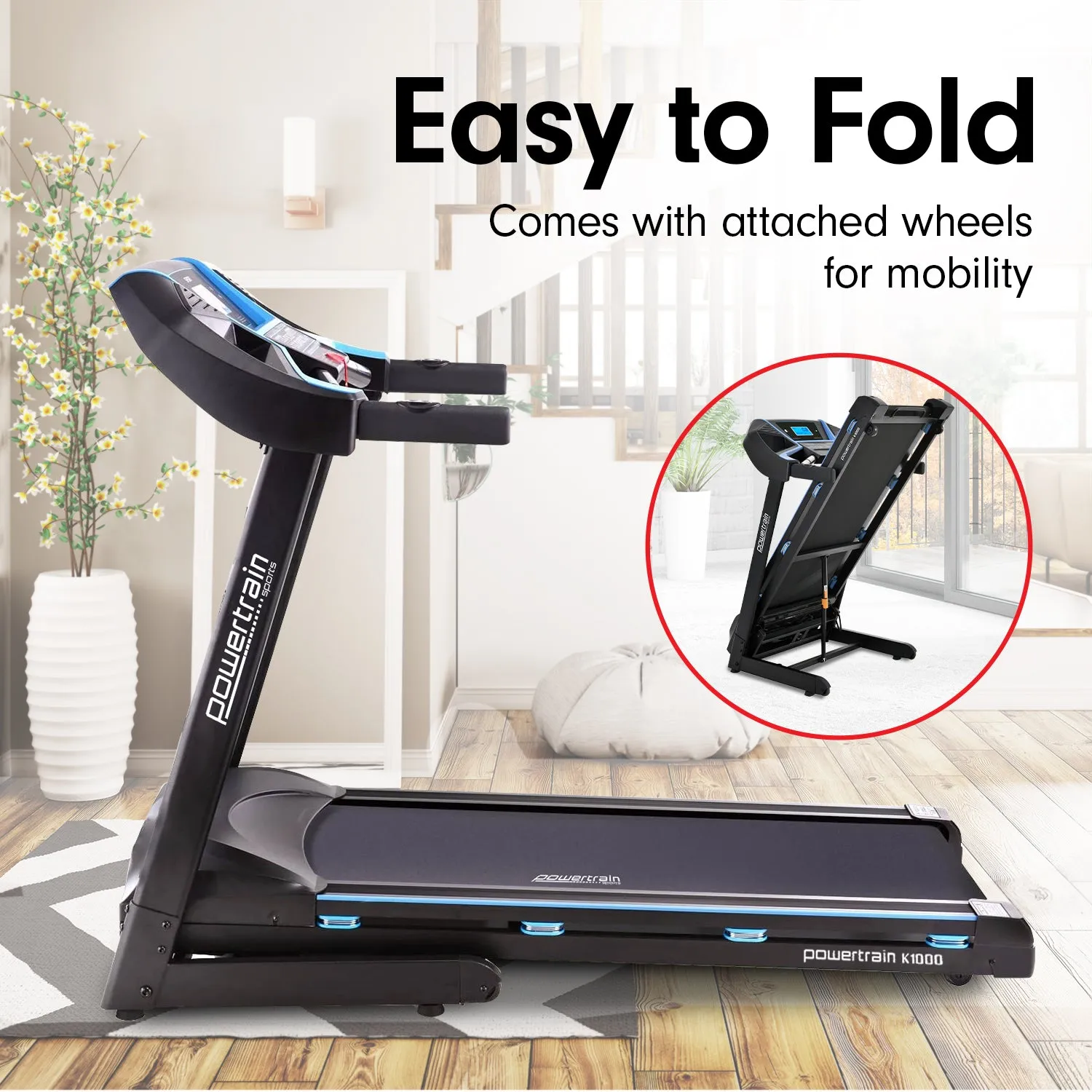 Foldable Treadmill with Incline, LCD, 12 Programs, 2.0 hp Motor