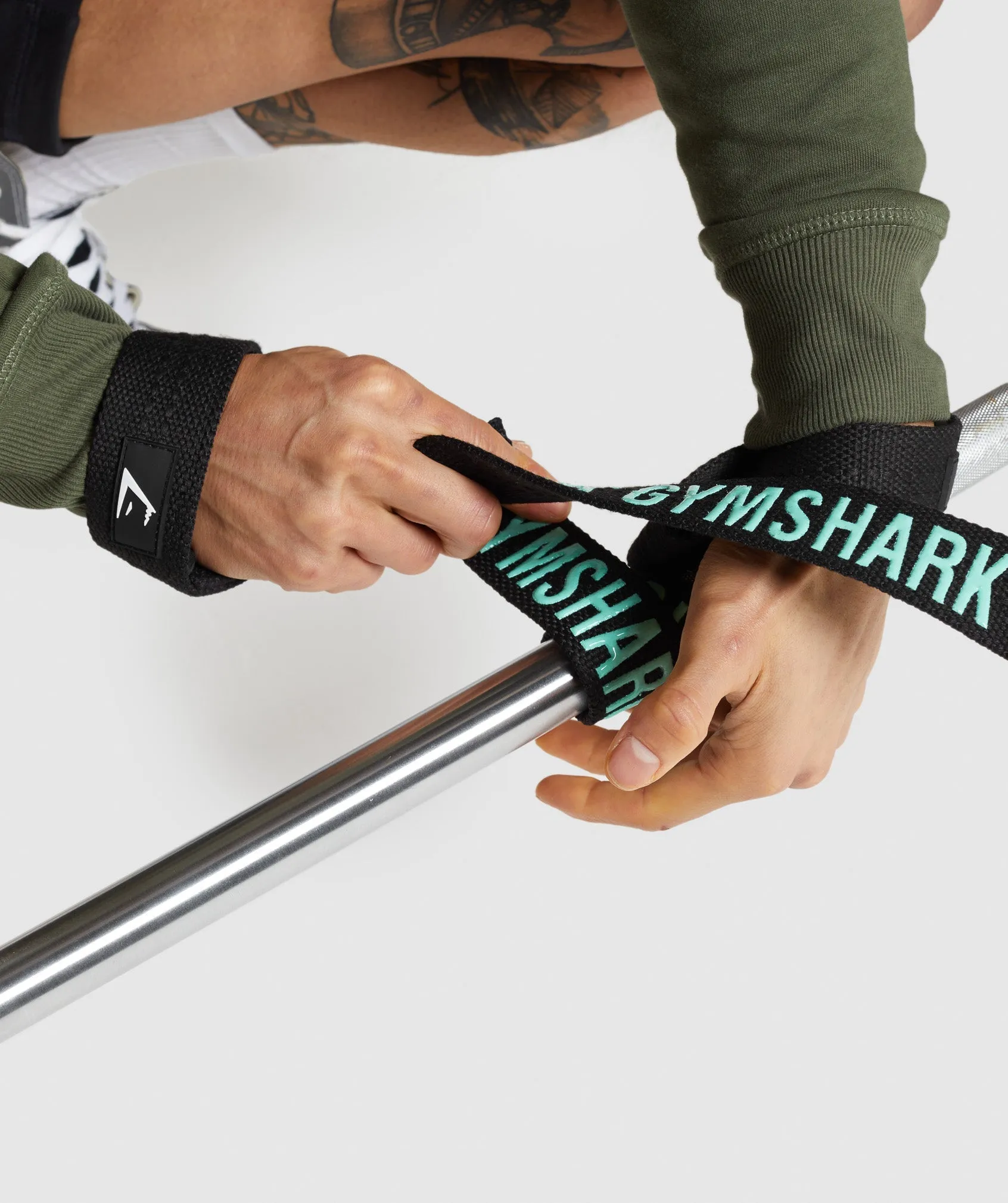 Gymshark Silicone Lifting Straps - Black/Blue