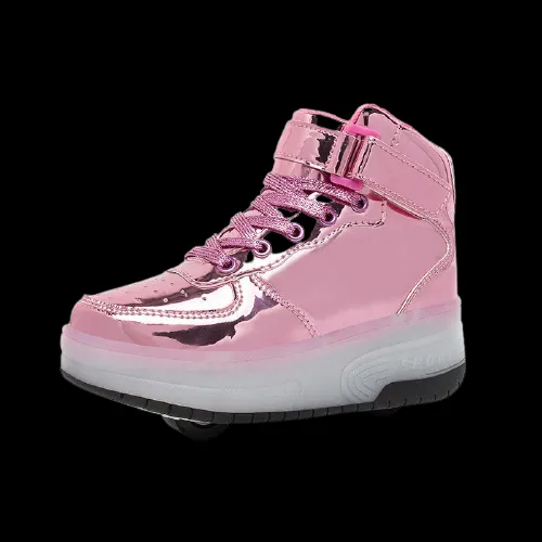 High Top Stylish Led Roller Shoes | Roller High Top Kids Light Up Sneakers With Wheels