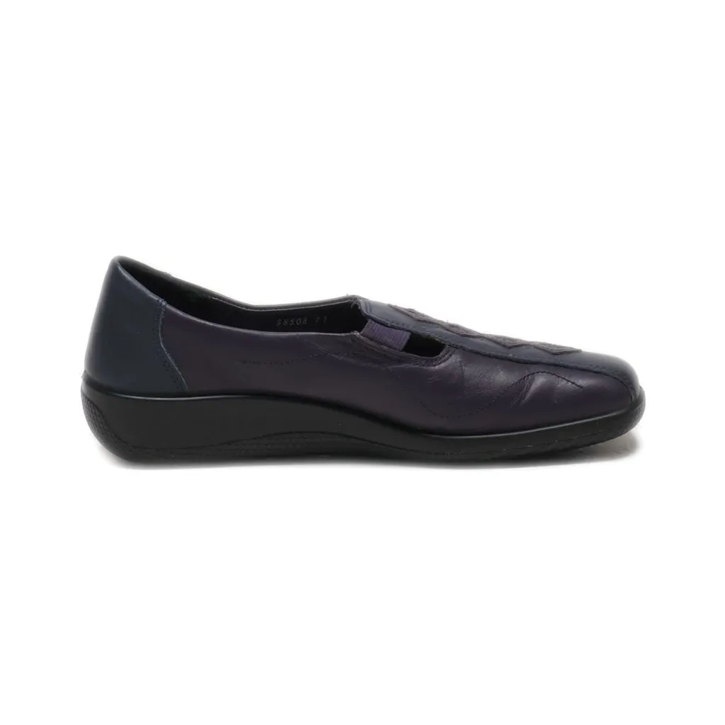 Hotter Slip Ons Leather Blue Colour For Women