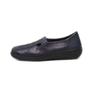 Hotter Slip Ons Leather Blue Colour For Women