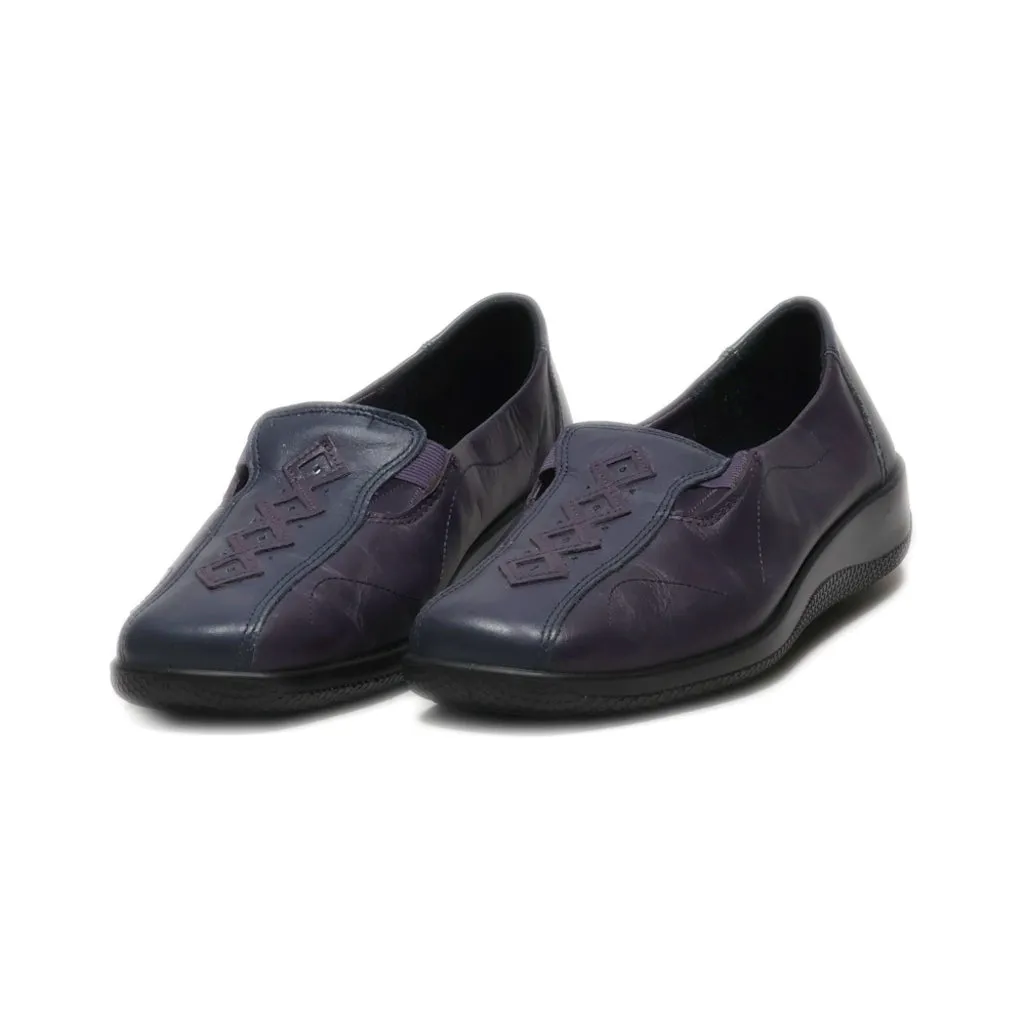 Hotter Slip Ons Leather Blue Colour For Women