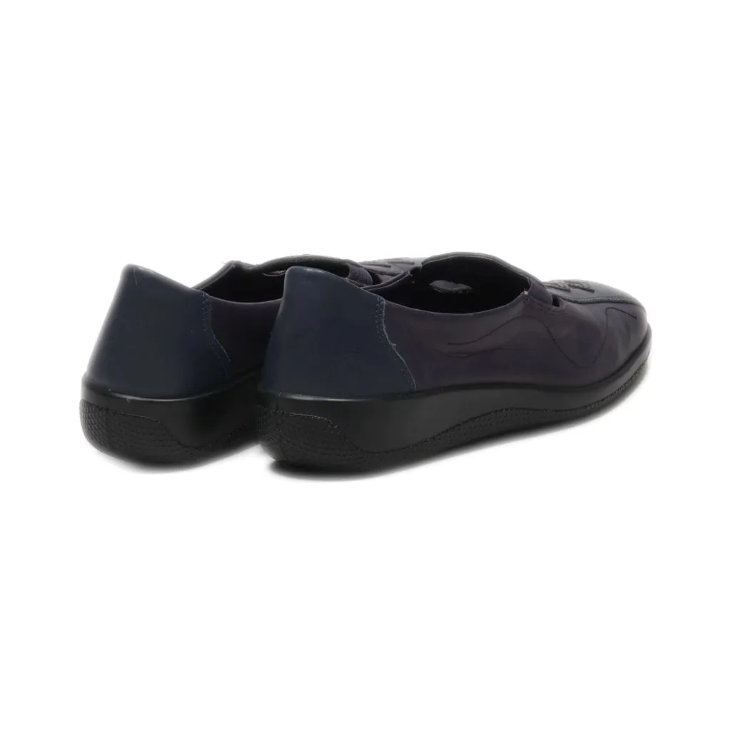 Hotter Slip Ons Leather Blue Colour For Women