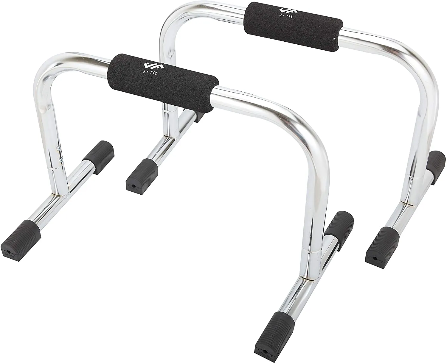 JFIT Pro Push Up Bar Stand, Set of 2 Bars - 9" or 11" Options - Durable Metal Fitness Equipment and Padded Handles for Secure Grip, Non Skid Feet Elevated Bar for Enhanced Push Ups