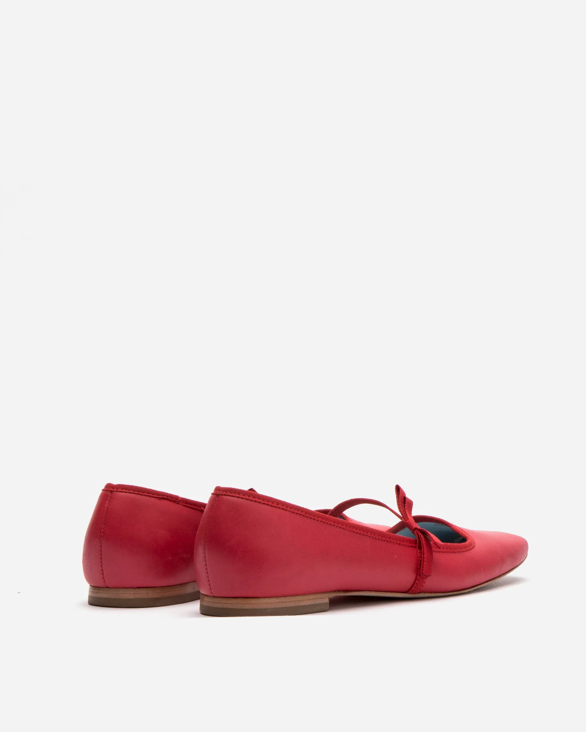 Jude Mary Jane Leather Flat Red