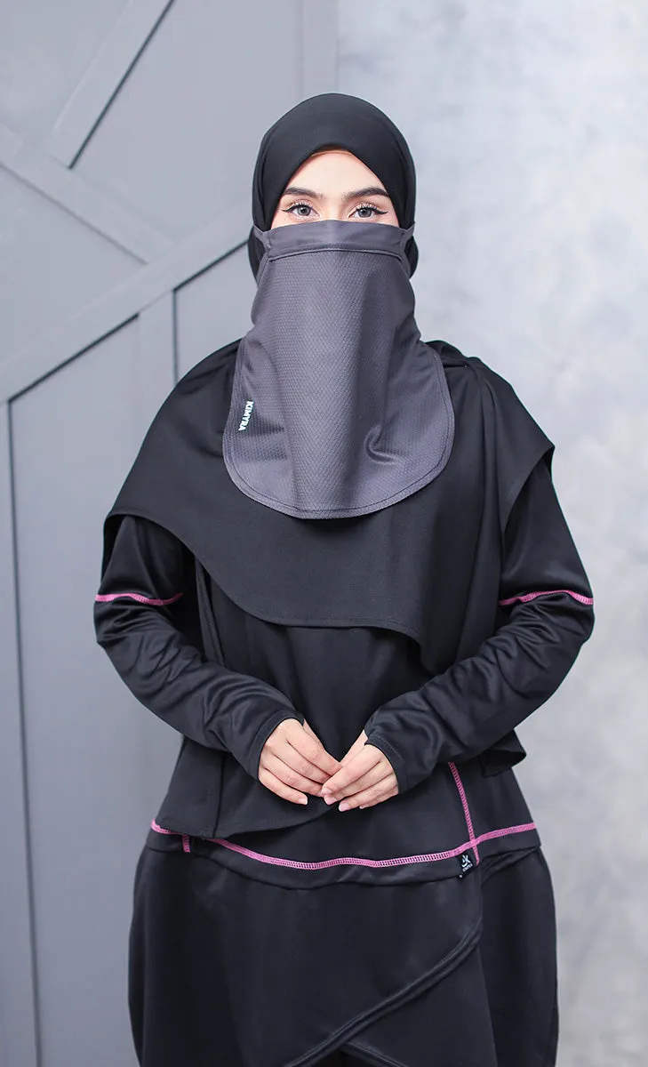 Kimniqab Black White - Niqab For Swimming and Sports