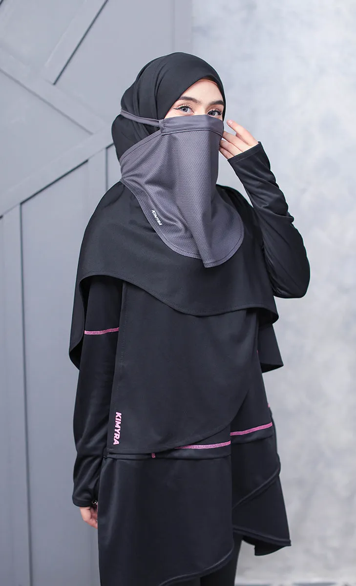 Kimniqab Black White - Niqab For Swimming and Sports