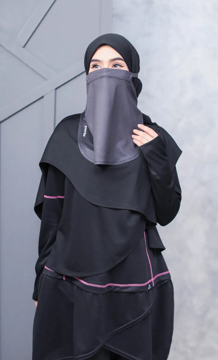 Kimniqab Black White - Niqab For Swimming and Sports