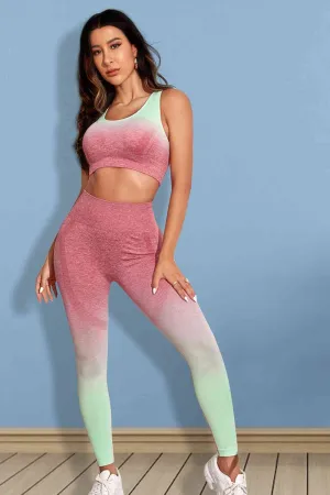 Ladies - Workout Set - Gradient Sports Tank and Leggings Set