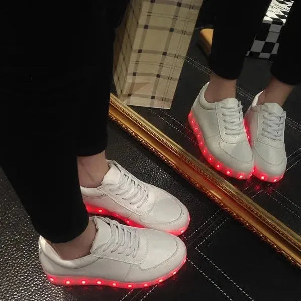 Luminous Light Up LED Sneakers/Glowing Tron Unisex Rechargeable Couple's Shoes