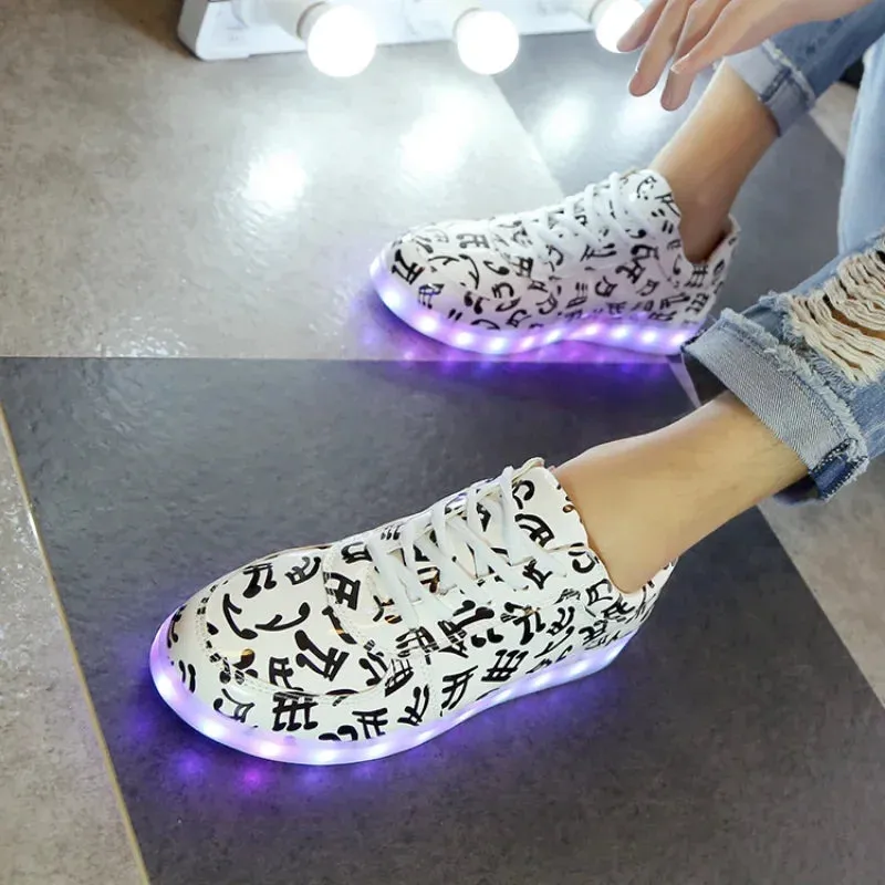 Luminous Light Up LED Sneakers/Glowing Tron Unisex Rechargeable Couple's Shoes