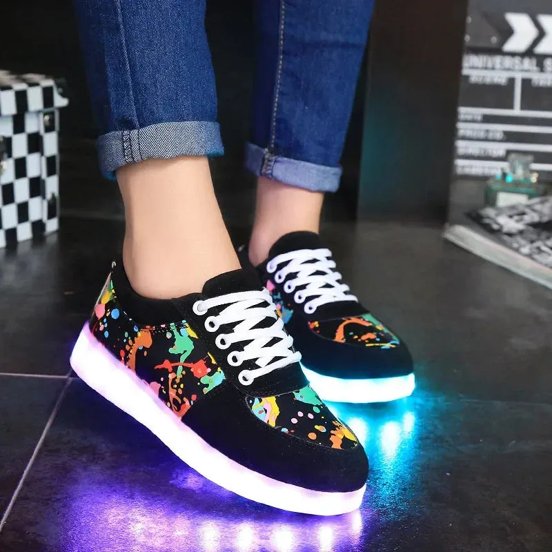 Luminous Light Up LED Sneakers/Glowing Tron Unisex Rechargeable Couple's Shoes