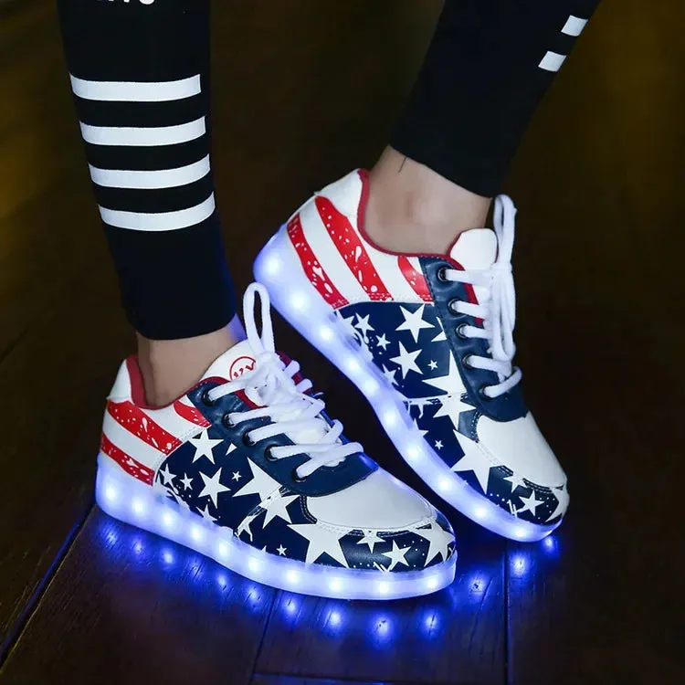 Luminous Light Up LED Sneakers/Glowing Tron Unisex Rechargeable Couple's Shoes