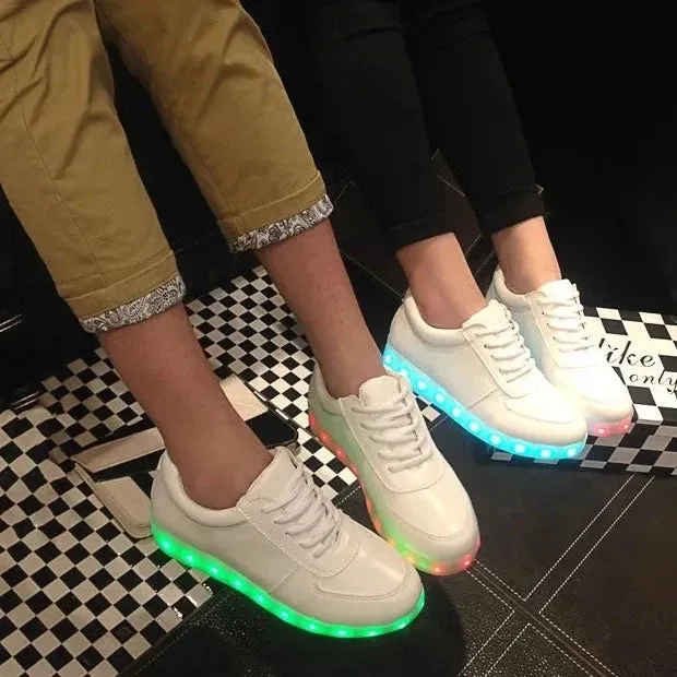 Luminous Light Up LED Sneakers/Glowing Tron Unisex Rechargeable Couple's Shoes