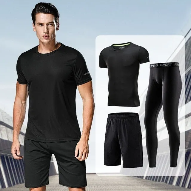 Men Sportswear Tracksuit Elastic Soft Set