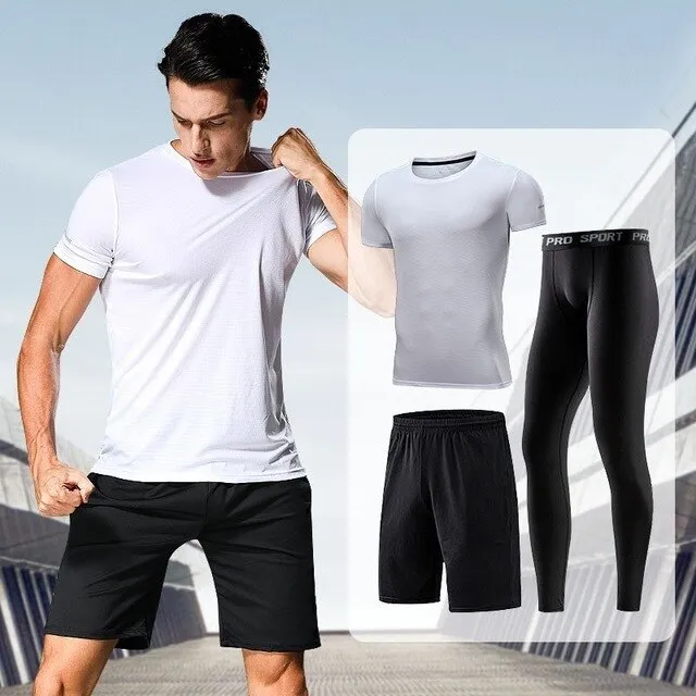 Men Sportswear Tracksuit Elastic Soft Set