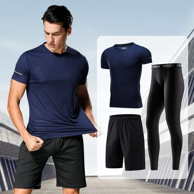 Men Sportswear Tracksuit Elastic Soft Set