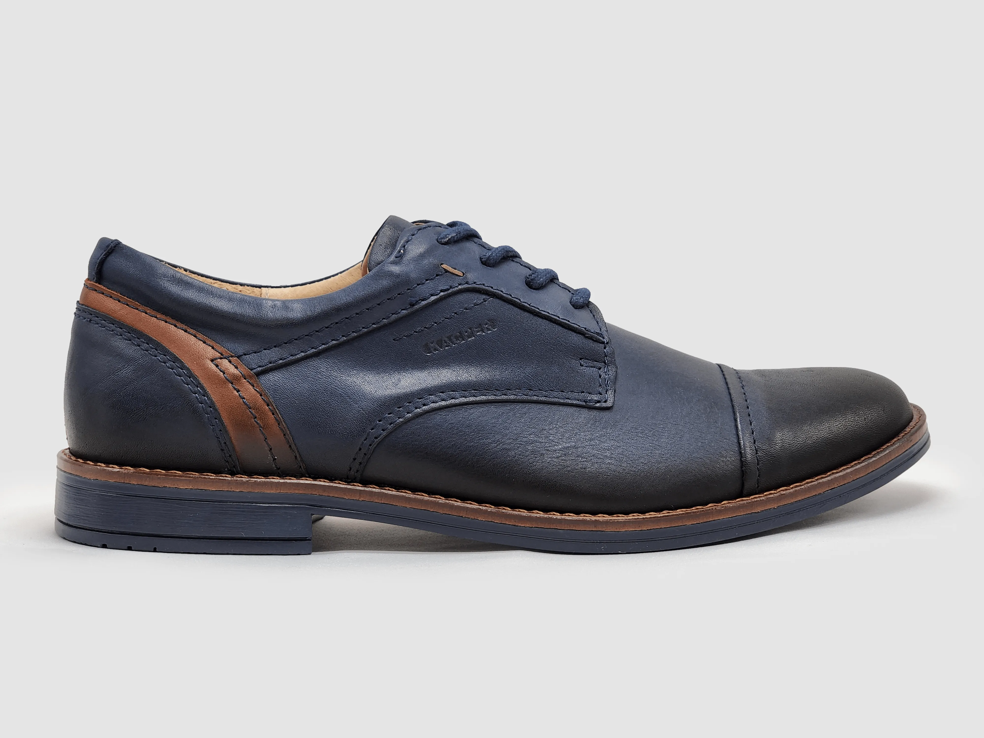 Men's Oxford Toe-Cap Leather Dress Shoes - Navy