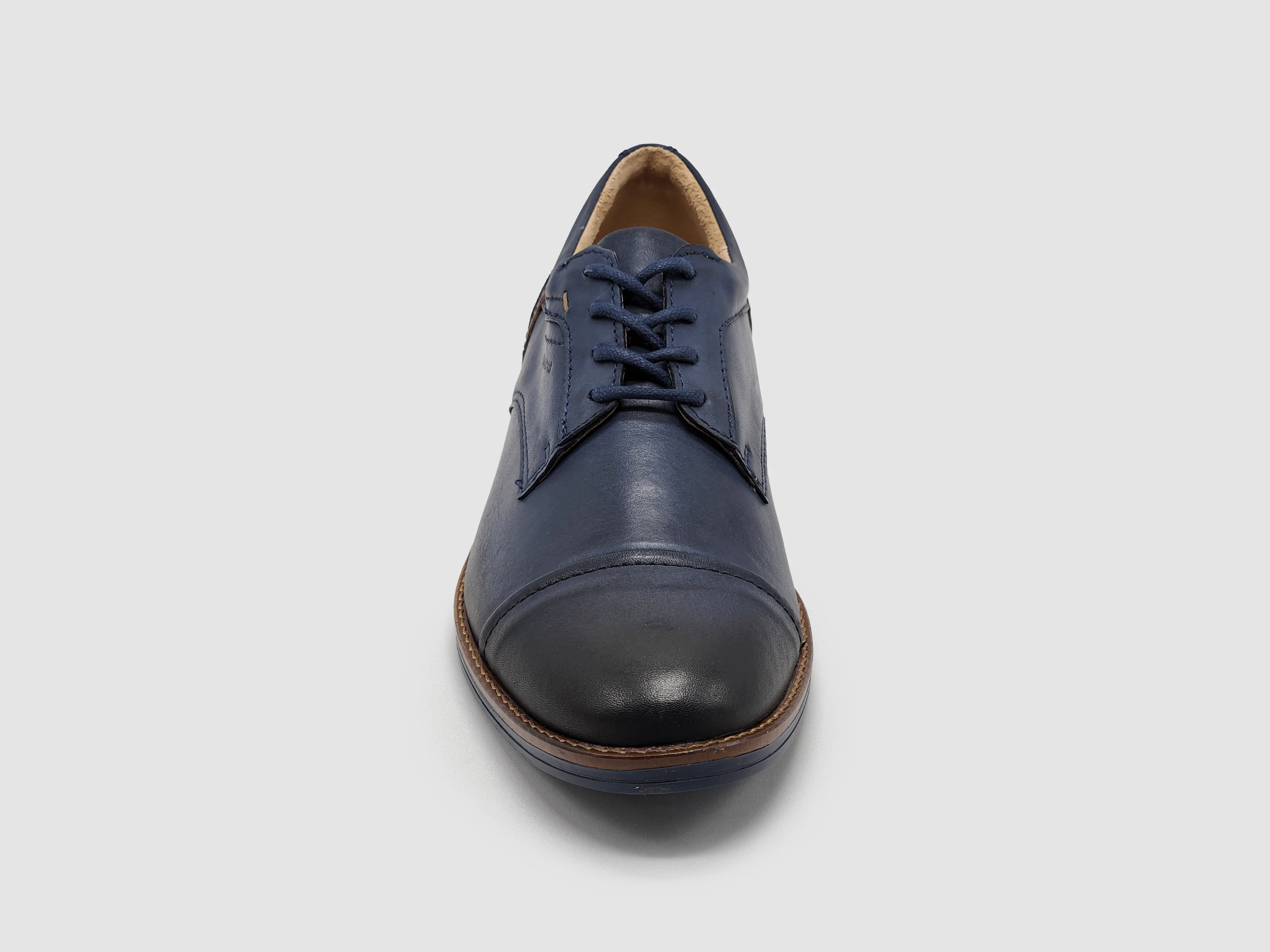 Men's Oxford Toe-Cap Leather Dress Shoes - Navy