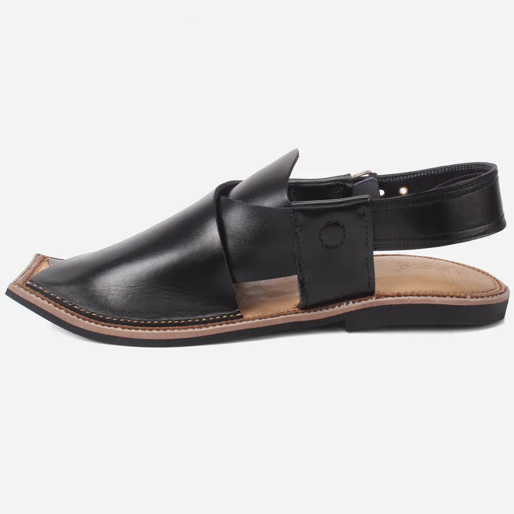 Mens "HADI" Leather Peep-toe Peshawari Sandals