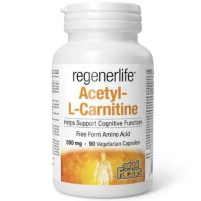 Natural Factors RegenerLife Acetyl-L-Carnitine 500 mg 90 Veggie Capsules