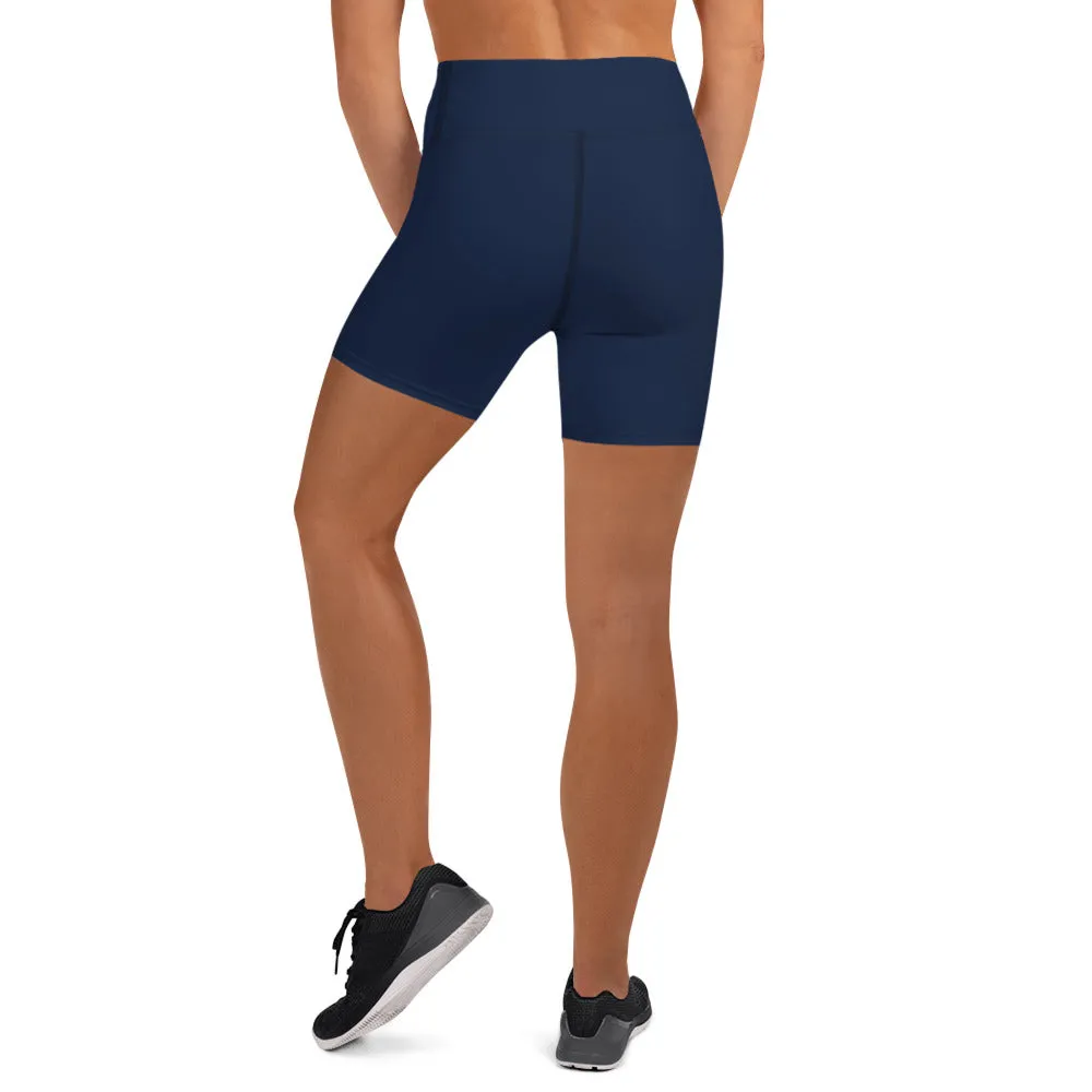 Navy High Waist Yoga Shorts