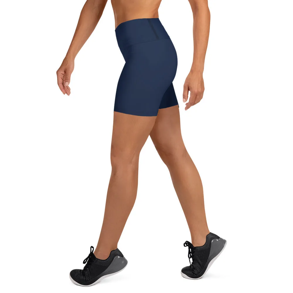 Navy High Waist Yoga Shorts