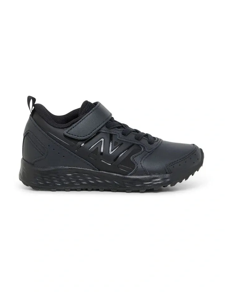 NEW BALANCE KIDS 680 HOOK N'LOOP BLACK RUNNING SHOES