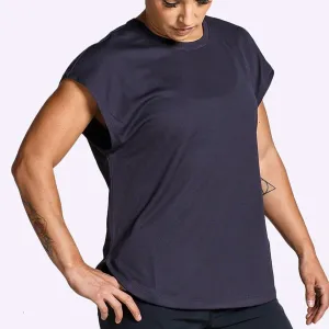 Nike - Dri-Fit Women's Short-Sleeve Yoga Training Top - Oil Grey/Black