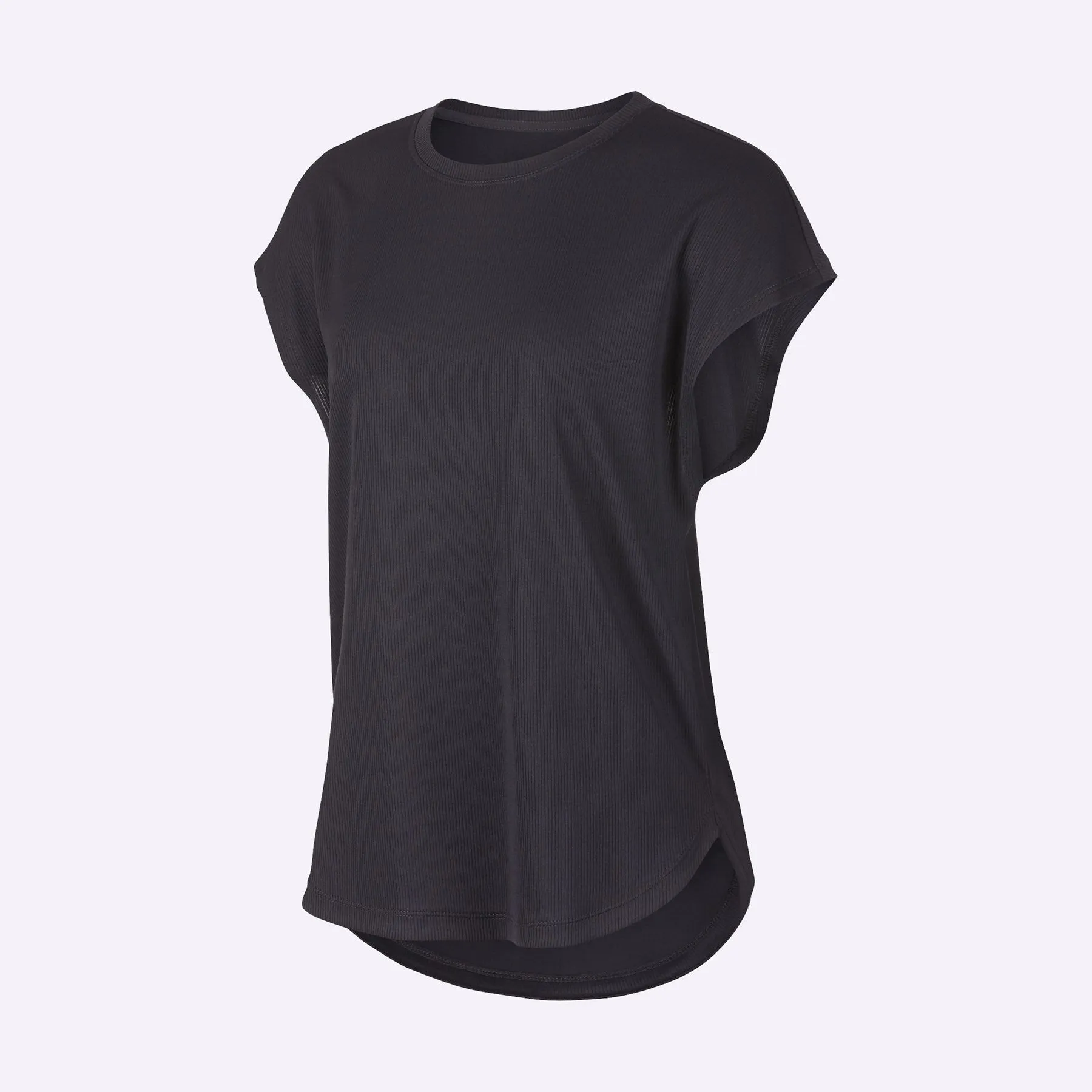 Nike - Dri-Fit Women's Short-Sleeve Yoga Training Top - Oil Grey/Black