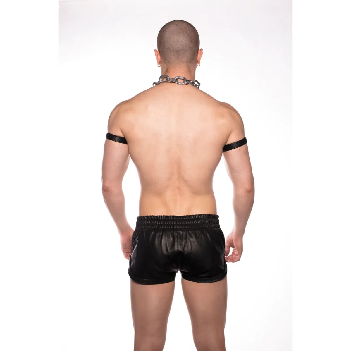 Prowler RED Leather Sports Shorts Black