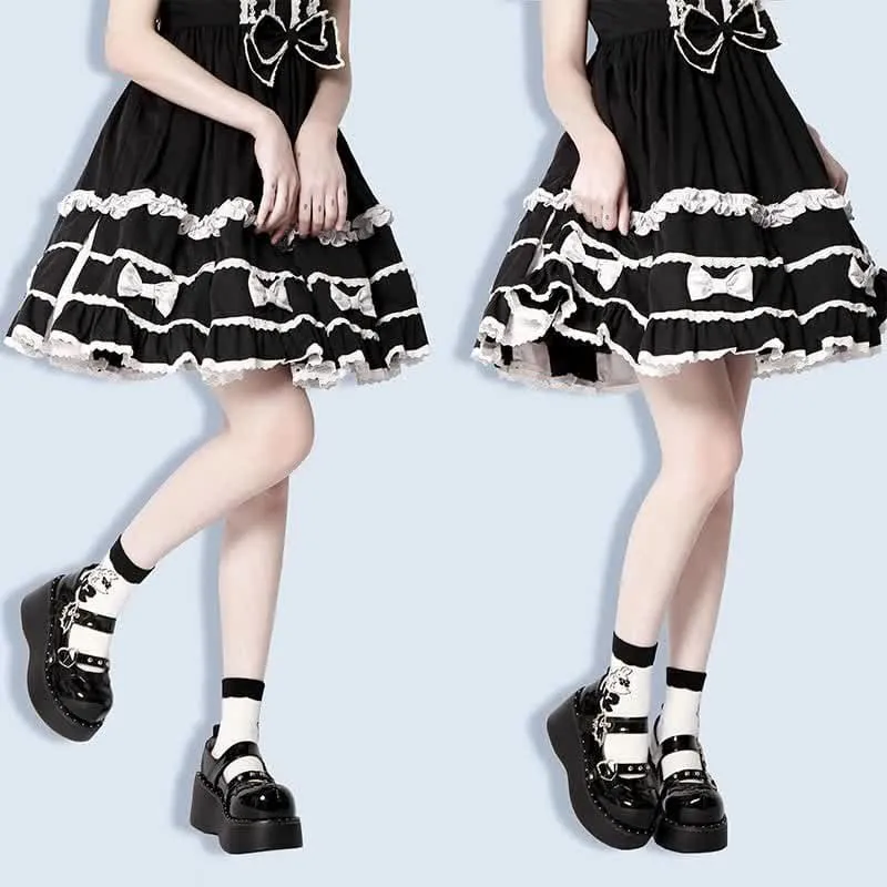 Punk Goth Bat Love Heart Buckle Platform Lolita Mary Janes Shoes