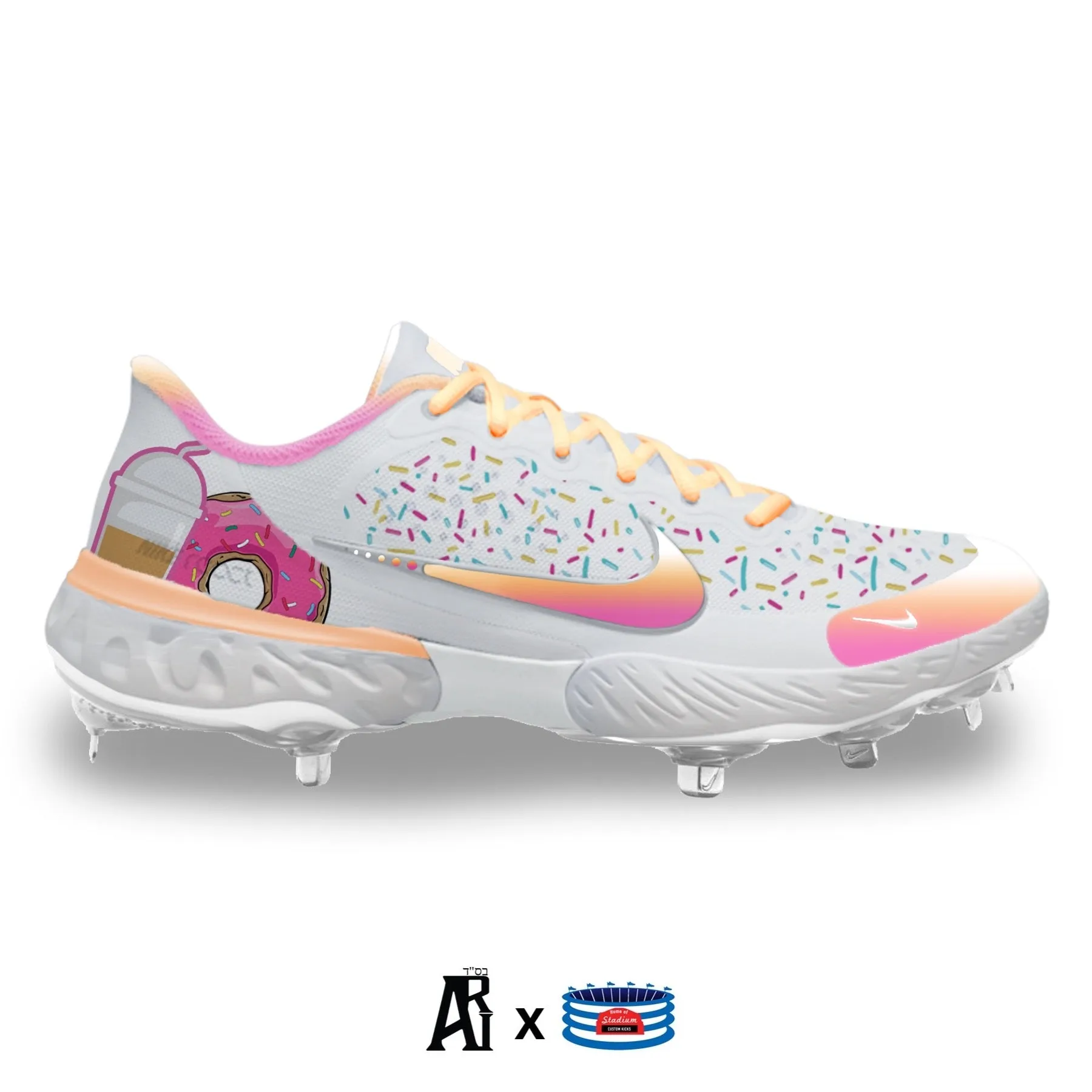 "Donuts & Coffee" Nike Alpha Huarache Elite 3 Low Cleats