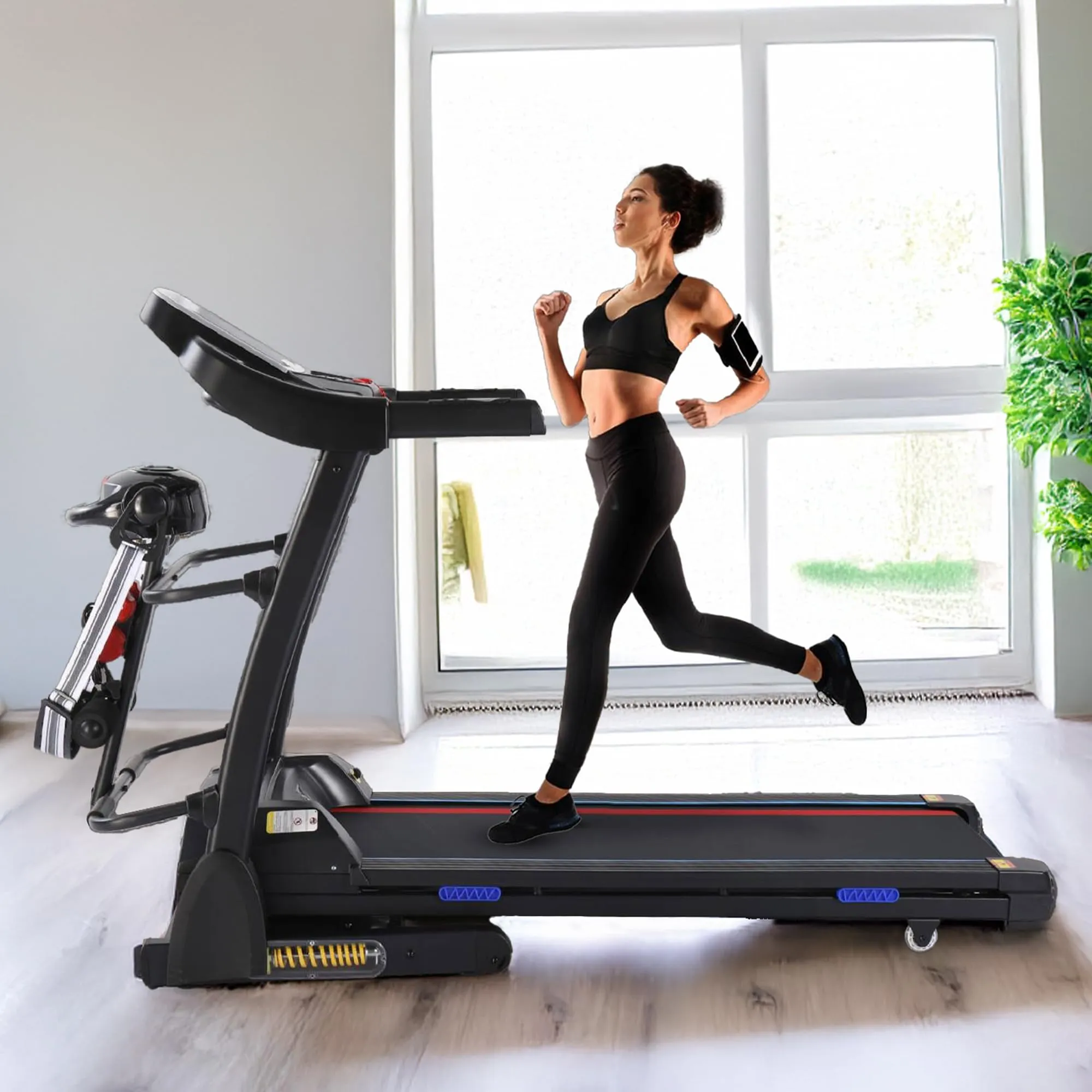 REACH Runner Pro 3HP Peak DC Motorized Foldable Treadmill   Massager & Twister | 15 Level Auto Incline | Max Speed 16 Km/H & User Wt. 130 Kg | Running Machine for Home Gym with LCD Display & Bluetooth