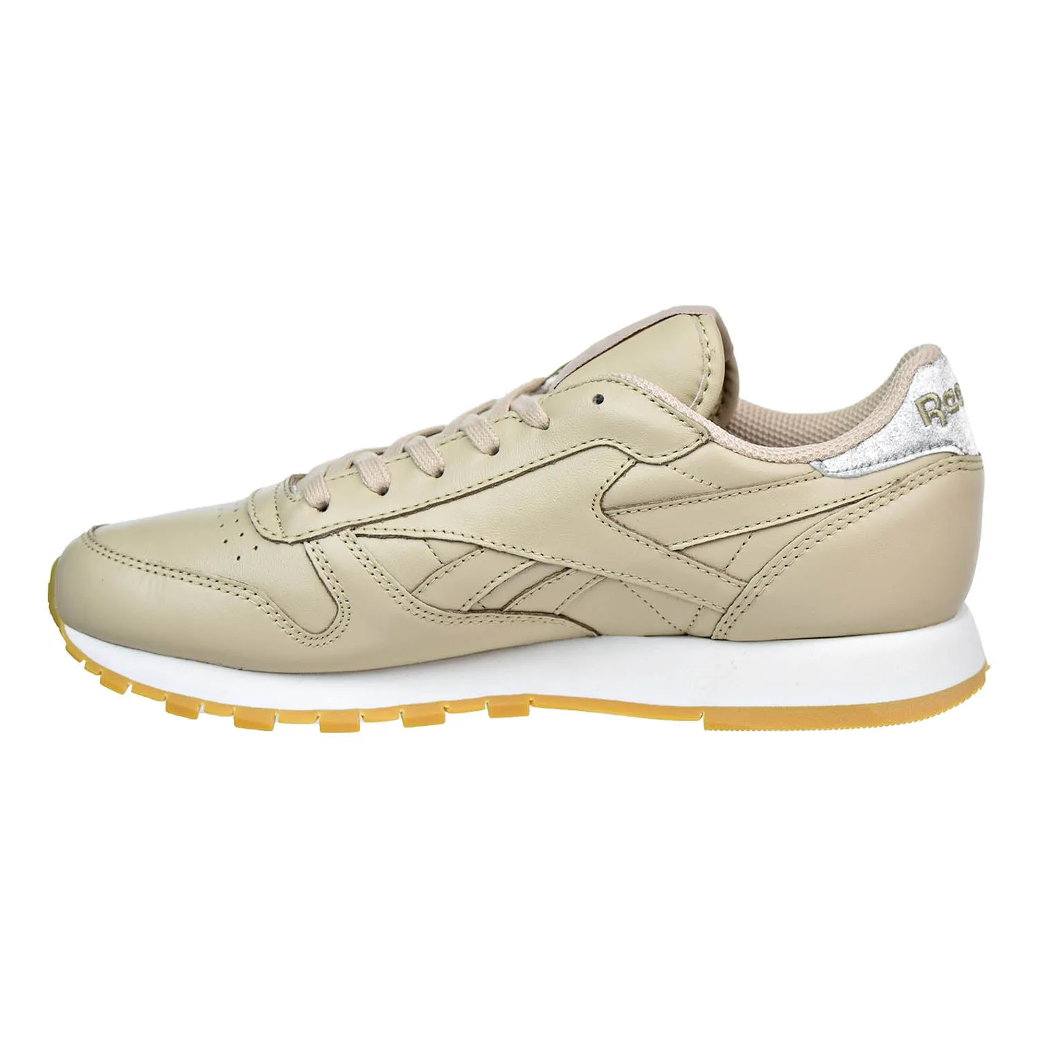 Reebok Classic Leather Met Diamond Womens Shoes Oat Meal/Chalk/Gum