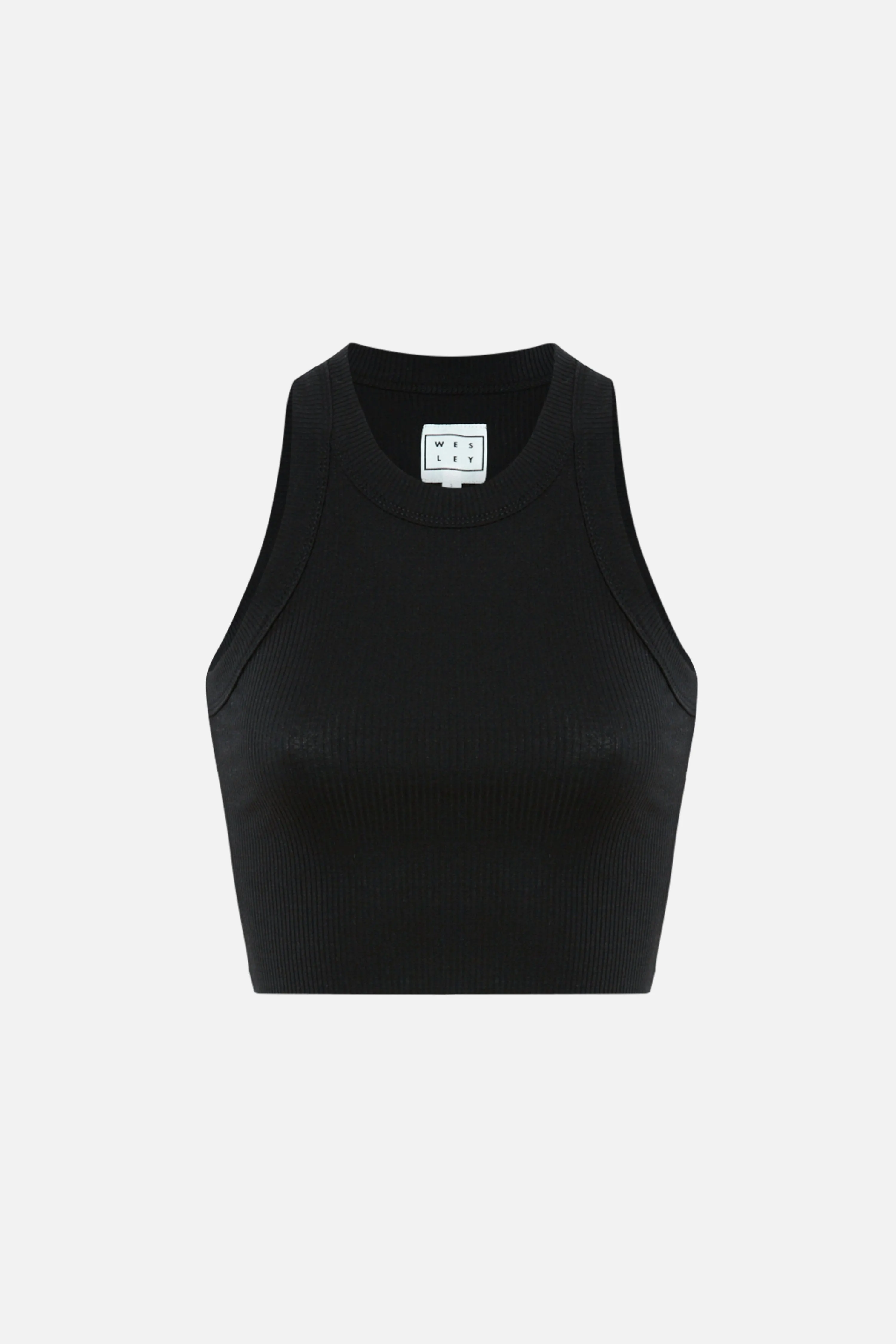 Rivington Ribbed Cropped Tank - Black