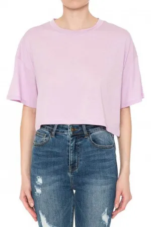 Round Neck Boxy Crop Top