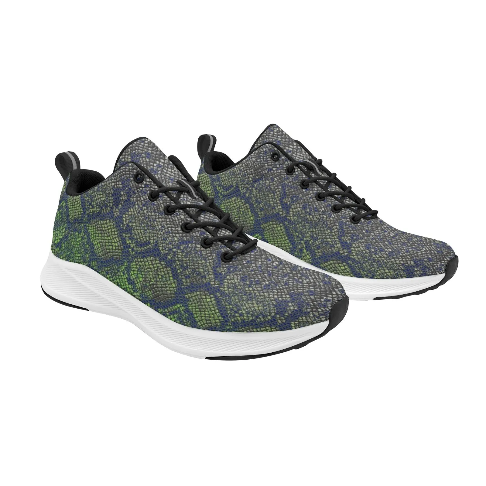 sea green snakeskin print Women's Alpha Running Shoes (Model 10093)