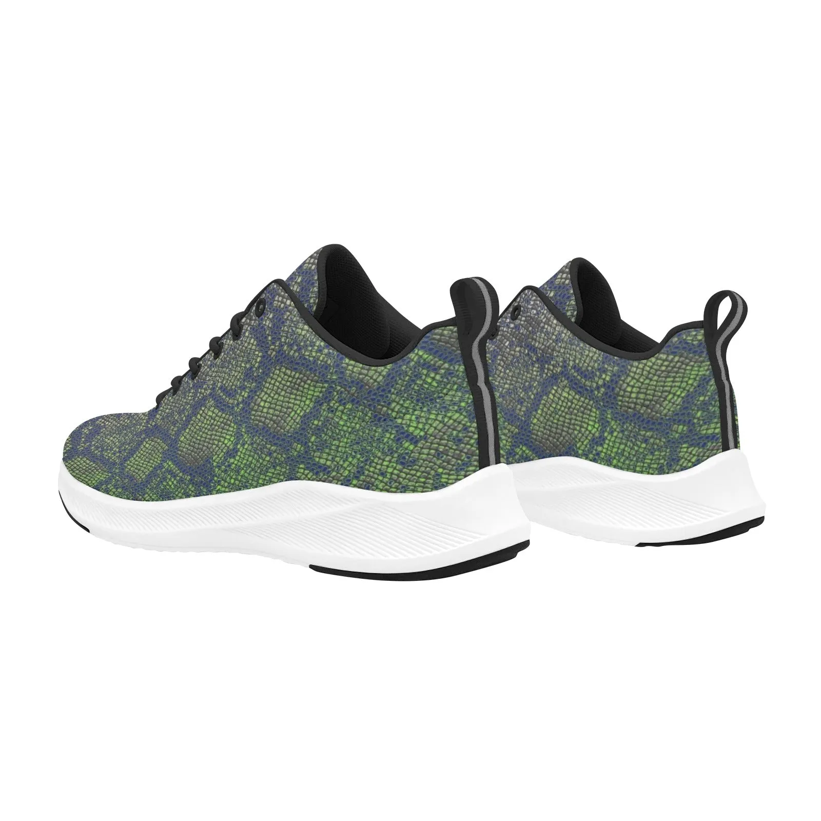 sea green snakeskin print Women's Alpha Running Shoes (Model 10093)