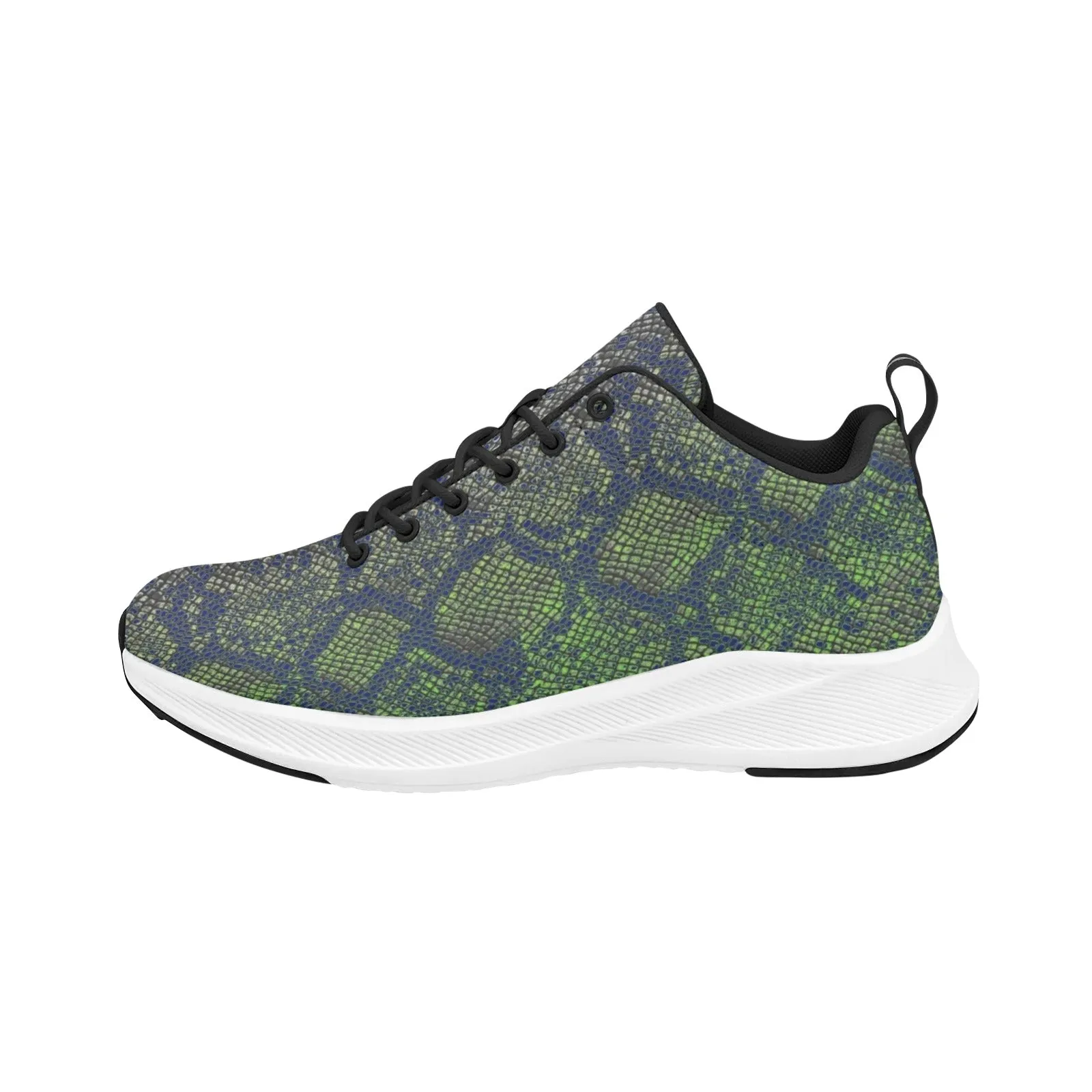 sea green snakeskin print Women's Alpha Running Shoes (Model 10093)