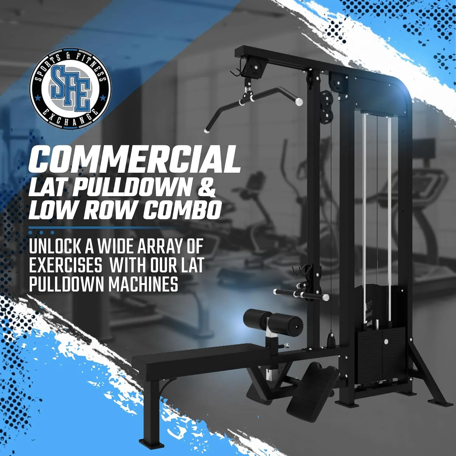 SFE Lat Pulldown & Low Row Combo w/ 250lb weight stack (New)