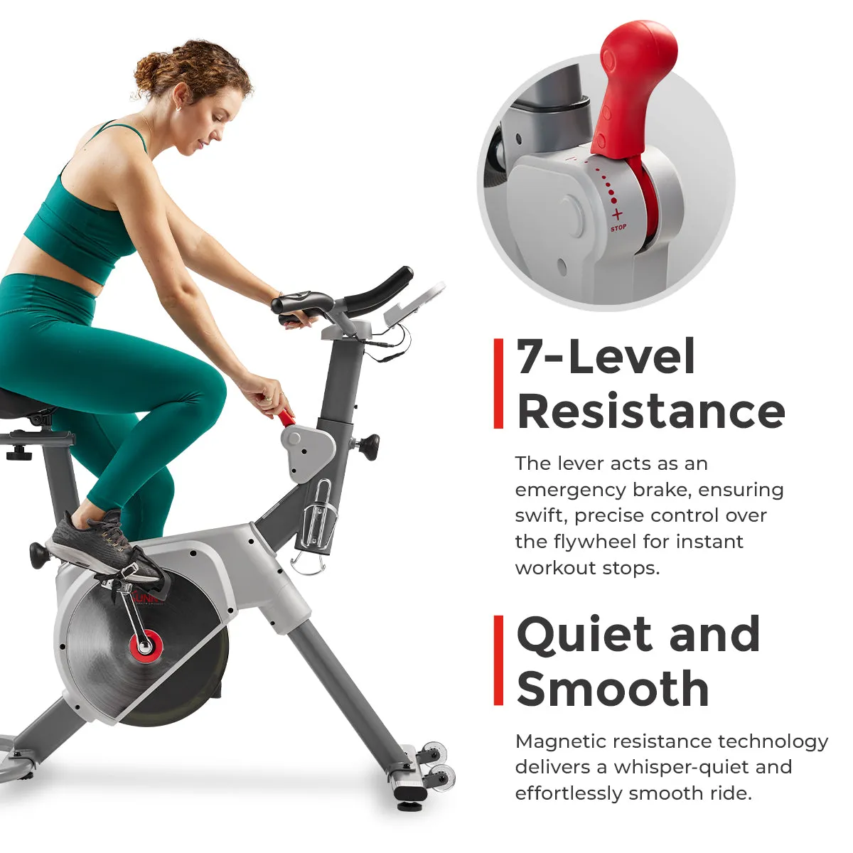 Smart Two-stage Transmission Magnetic Belt Drive Upright Exercise Bike