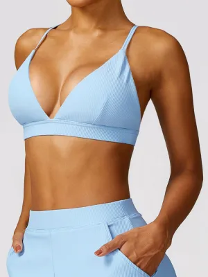 Spaghetti Strap Active Bra Sports Activewear Crop Top Yoga Tops