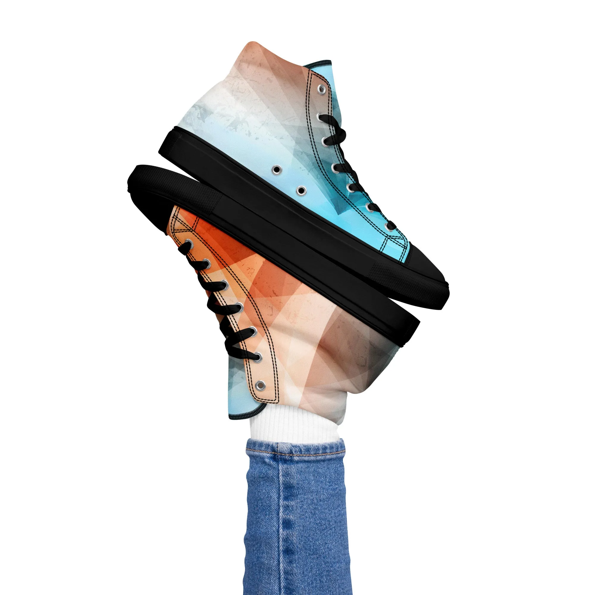 Stay Cozy & Chic with These Peachy Blue High Tops - Women's Sneakers