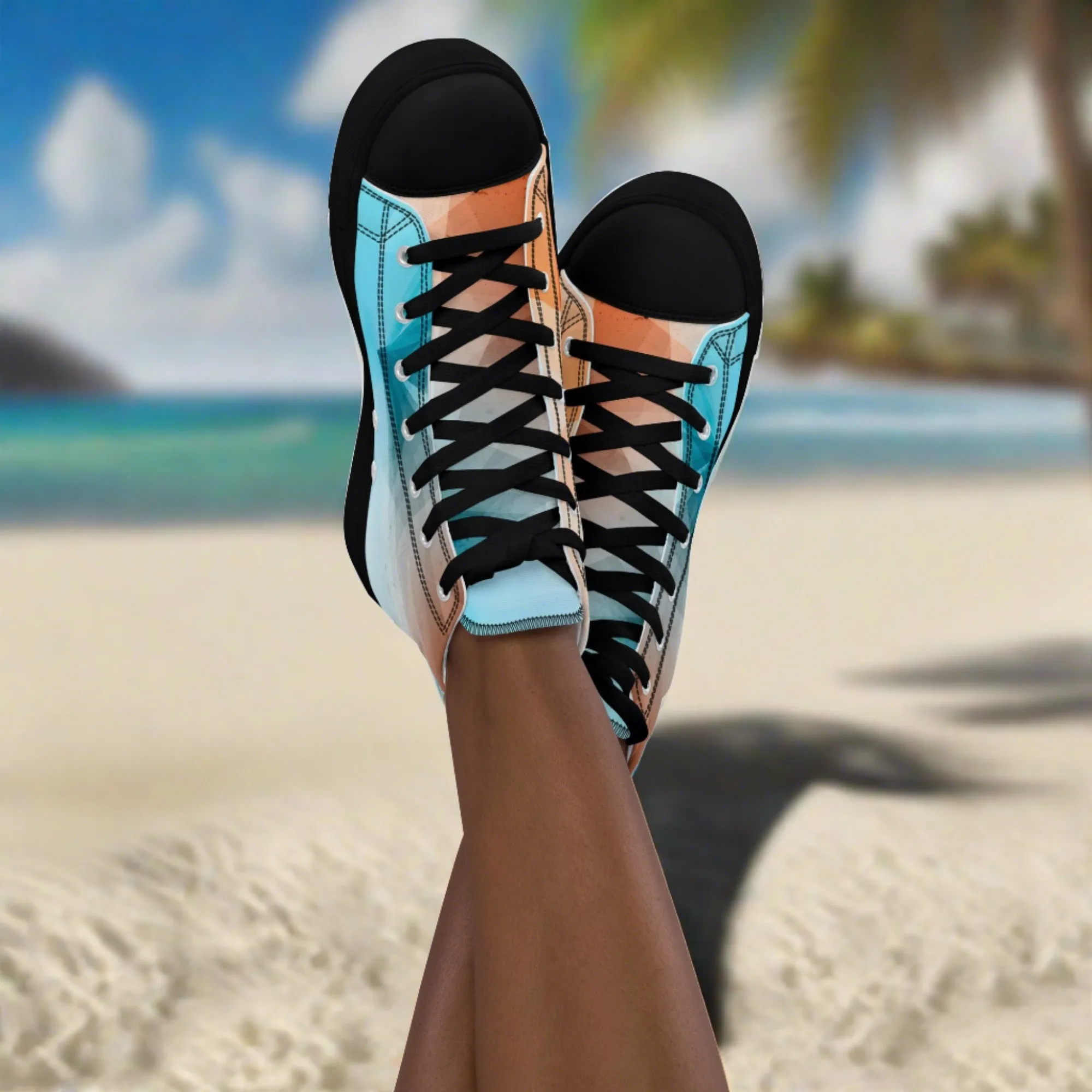 Stay Cozy & Chic with These Peachy Blue High Tops - Women's Sneakers