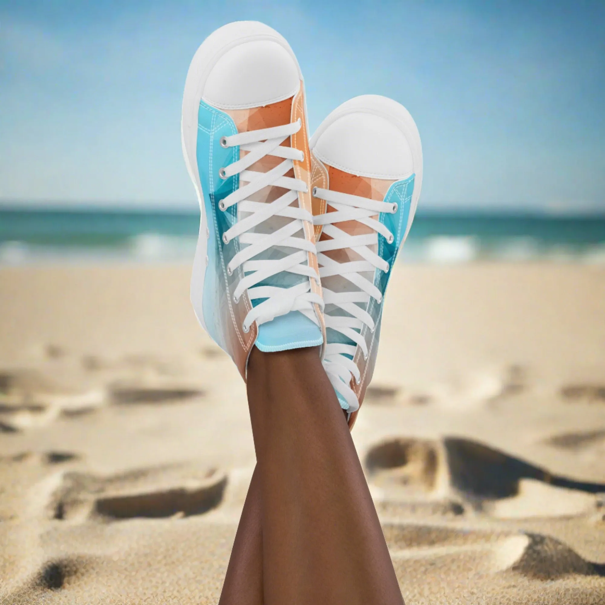 Stay Cozy & Chic with These Peachy Blue High Tops - Women's Sneakers